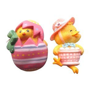 2 Easter Vintage Easter Chick Pins Easter Basket Gift for Her Him